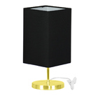 Abajur Eros Quad Touch Preto Redonda Dourado