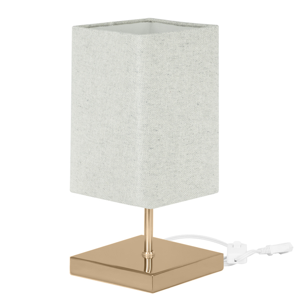 Abajur Eros Quad Touch Rustico Escuro Quadrada New Cobre