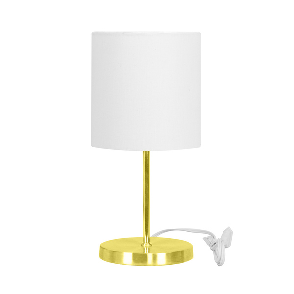 Abajur Eros Touch Cilind. Branco Redonda Dourado