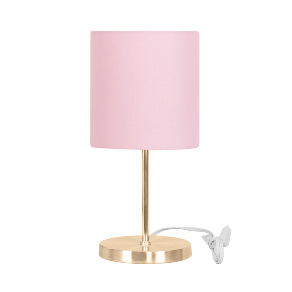 Abajur Eros Touch Cilind. Rosa Redonda N. Cobre