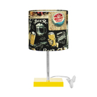 Abajur Eros Touch Cilindrico Bar Base Amarela Quadrada