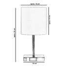 Abajur Eros Touch Cilindrico Floral Prata Base Branca Quad.