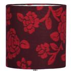 Abajur Eros Touch Cilindrico Floral Vermelha Base Vermelha Q