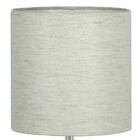 Abajur Eros Touch Cilindrico Linho Claro Base Quadrada