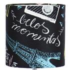 Abajur Eros Touch Cilindrico Parede Giz Base Toda Preta Quad