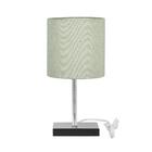 Abajur Eros Touch Cilindrico Rustico Escuro Base Preta Quad.