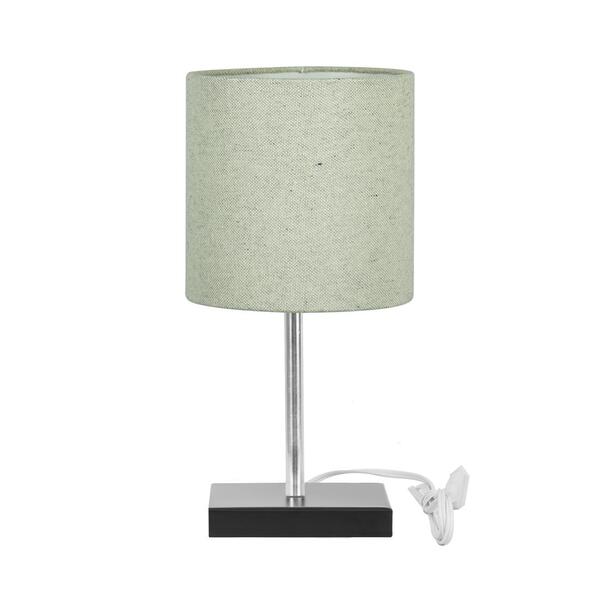 Abajur Eros Touch Cilindrico Rustico Escuro Base Preta Quad.