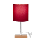 Abajur Eros Touch Cilindrico Vermelho Base Cobre Quadrada