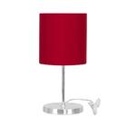 Abajur Eros Touch Cilindrico Vermelho Base Redonda