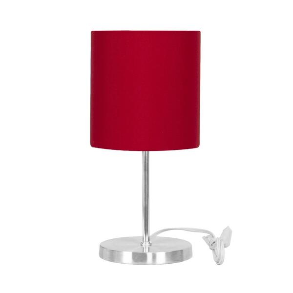 Abajur Eros Touch Cilindrico Vermelho Base Redonda