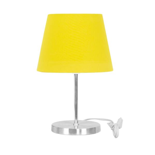 Abajur Eros Touch Dome Amarelo Base Redonda