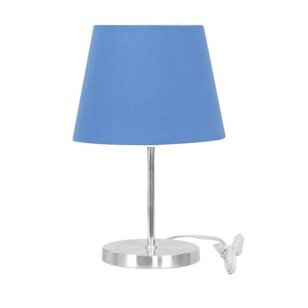 Abajur Eros Touch Dome Azul Base Redonda