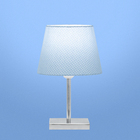 Abajur Eros Touch Dome Azul Bolinha Com Base Quadrada.