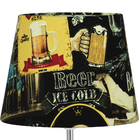 Abajur Eros Touch Dome Bar 049 Com Base Vermelha Quadrada.