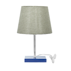 Abajur Eros Touch Dome Cinza Escuro 022 Base Azul Quadrada