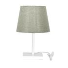 Abajur Eros Touch Dome Cinza Escuro 022 Base Toda Branca Q.