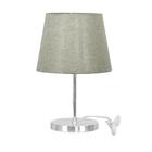 Abajur Eros Touch Dome Cinza Escuro Base Redonda