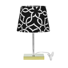 Abajur Eros Touch Dome Elos Preto 060 Base Dourada Quadrada