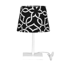 Abajur Eros Touch Dome Elos Preto 060 Base Toda Branca Quad.