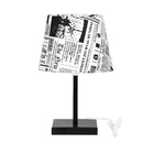 Abajur Eros Touch Dome Jornal Com Base Todo Preto Q.