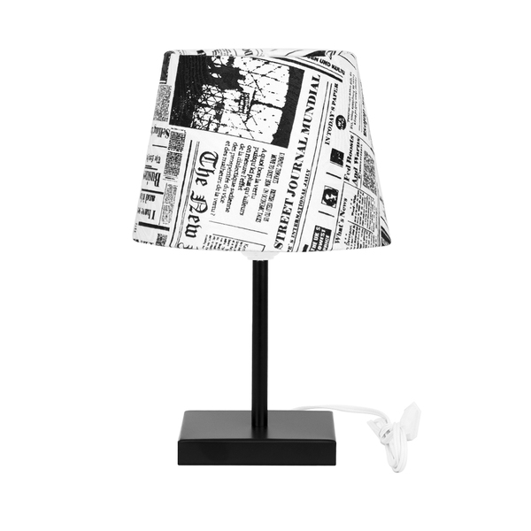 Abajur Eros Touch Dome Jornal Com Base Todo Preto Q.