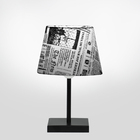 Abajur Eros Touch Dome Jornal Com Base Todo Preto Q.