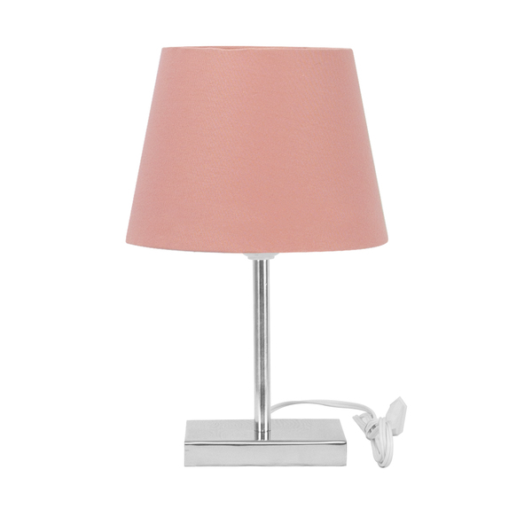 Abajur Eros Touch Dome Rosa Com Base Quadrada Magnifico