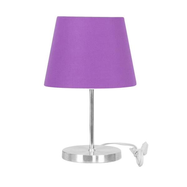 Abajur Eros Touch Dome Roxo Base Redonda
