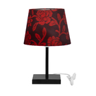 Abajur Eros Touch Floral Vermelha 034 Base Toda Preta Quad.
