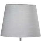 Abajur Eros Touch Shantung Cinza 030 Base Vermelha Quadrada