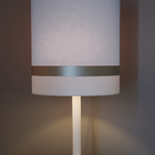 Abajur Faixas Bronze Base Branco Cúpula 20x43  Cinza