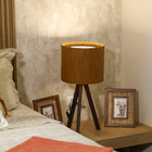 Abajur Freijó Madeira Redondo Carmen Metalfran