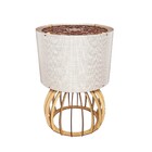 Abajur Grande Carvalho Madeira Gaiola Ilux