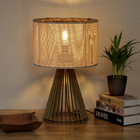 Abajur Grande Carvalho Madeira Oslo Ilux