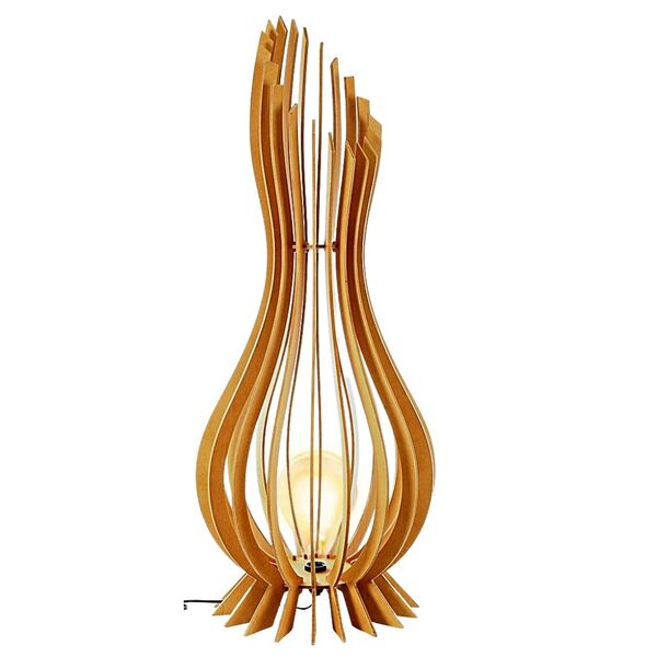 Abajur Grande De Chão Ana Maria Mdf Luminária - Marrom