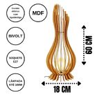 Abajur Grande De Chão Ana Maria Mdf Luminária - Marrom 60x18cm