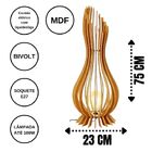 Abajur Grande De Chão Ana Maria Mdf Luminária - Marrom 75x23cm