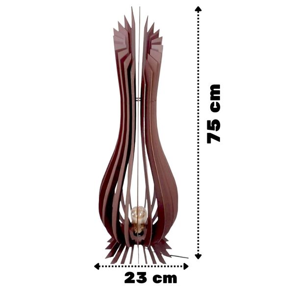 Abajur Grande De Chão Ana Maria Mdf Luminária - Marrom 75x23cm