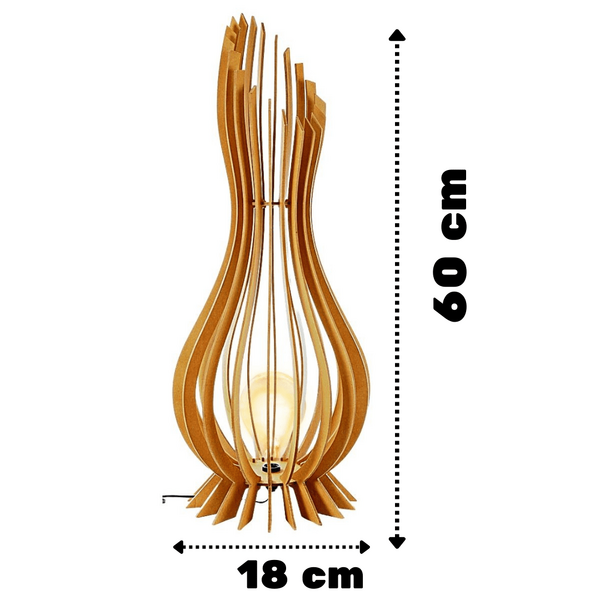 Abajur Grande De Chão Ana Maria Mdf Luminária - Mdf Cru 60x18