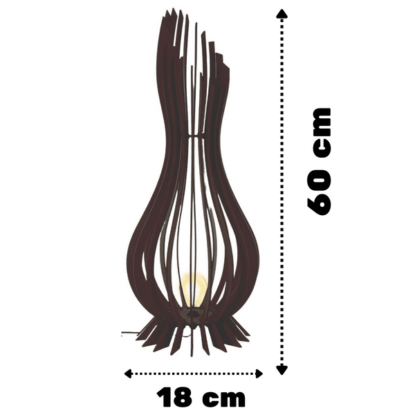 Abajur Grande De Chão Ana Maria Mdf Luminária - Preto 60x18cm