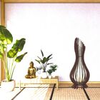 Abajur Grande De Chão Ana Maria Mdf Luminária - Preto Kit Com