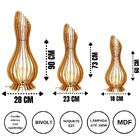 Abajur Grande De Chão Ana Maria Mdf Luminária - Preto Kit Com