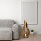 Abajur Grande De Chão Andromeda Mdf Luminária - Mdf Cru 85x30