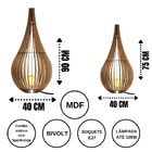 Abajur Grande De Chão Capadócia Mdf Luminária - Marrom Kit Co