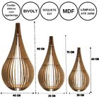 Abajur Grande De Chão Capadócia Mdf Luminária - Mdf Cru Kit C