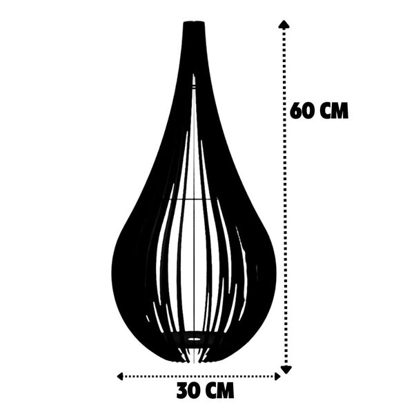 Abajur Grande De Chão Capadócia Mdf Luminária - Preto 60x30cm