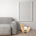 Abajur Grande De Chão El Salvador Mdf Luminária - Mdf Cru 85x