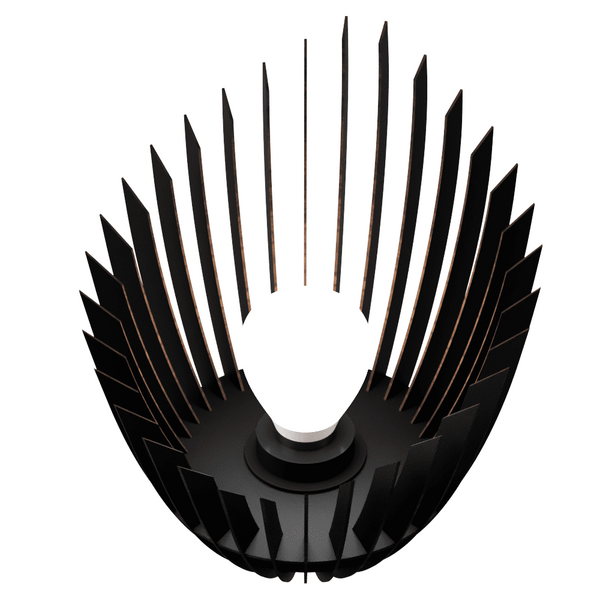 Abajur Grande De Chão El Salvador Mdf Luminária - Preto Kit C