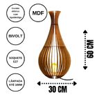 Abajur Grande De Chão Gotas De Orvalho Mdf Luminária - Marrom