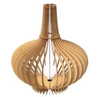 Abajur Grande De Chão Jasmine Mdf Luminária - Mdf Cru 90x87cm